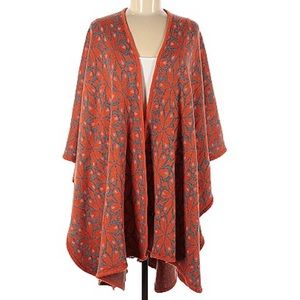 Graphic Print Knit Ruana / Cape